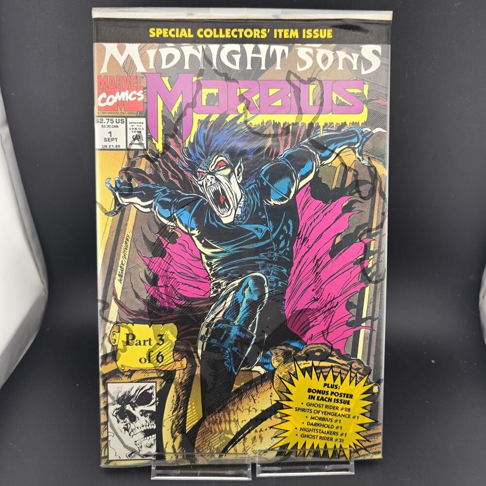 Morbius The Living Vampire #1 1992 Marvel FACTORY SEALED Polybag Midnight Sons